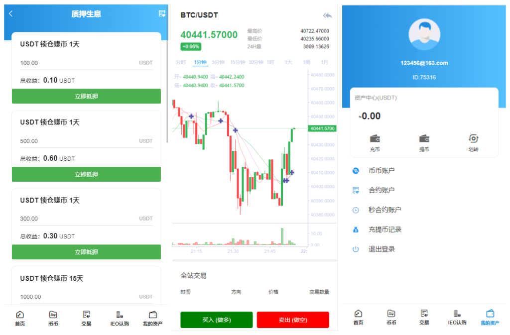 全新二开交易所/后台预生成K线/质押生息/IEO认购/币币合约交易-二妹源码